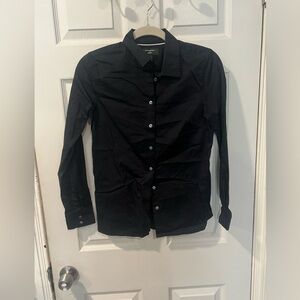 Banana Republic Black Tailored Button-Up Shirt